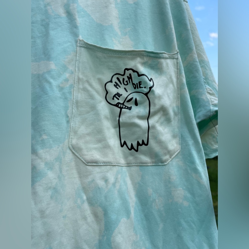 ☁️ 👻 Boobs! High Till I Die Acid Wash US L Tee Shirt NWT ☁️ 👻